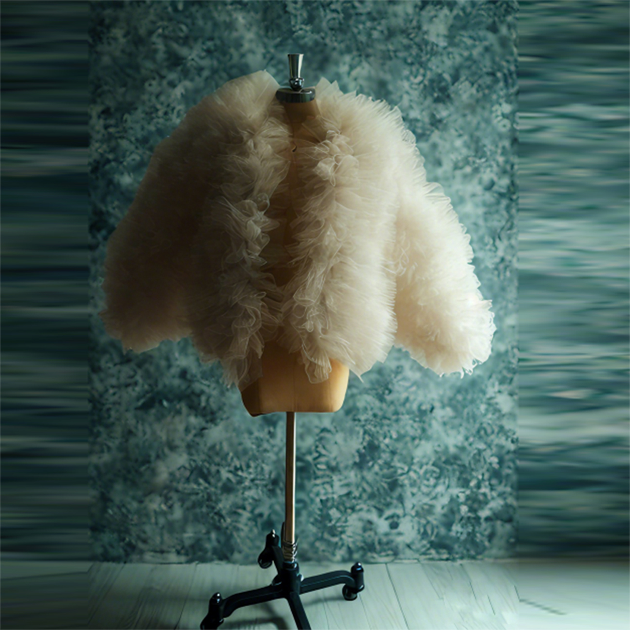 Women Formal Wear Photoshoot - Charming Beige Ruffles Tulle Top Women