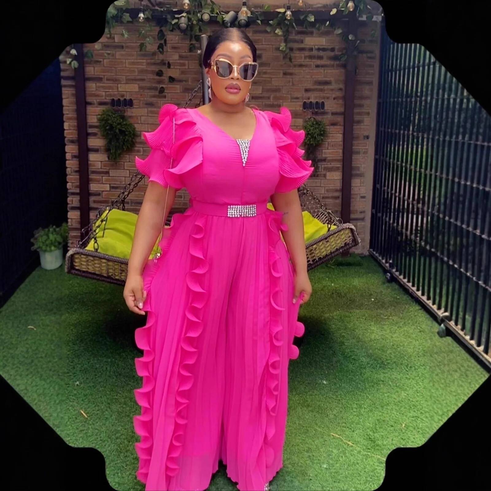 Plus Size Women's V-neck Ruffl - đánh giá và giá Women Formal Wear For Office