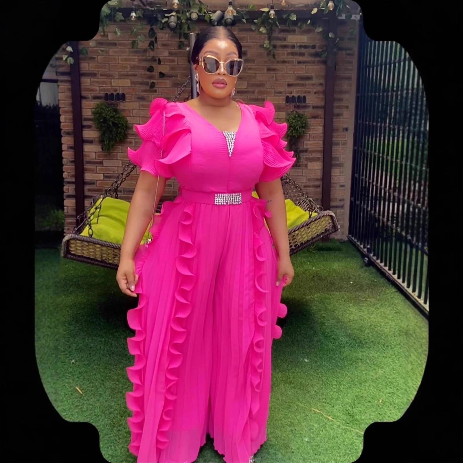 Plus Size Women's V-neck Ruffl - đánh giá và giá Women Formal Wear For Office