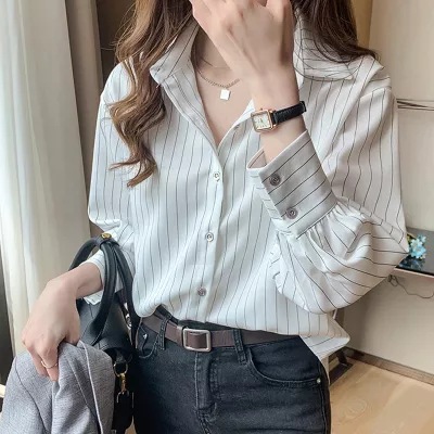 Women Vertical Striped Lapel B - đánh giá và giá Women'S Formal Wear Blouse