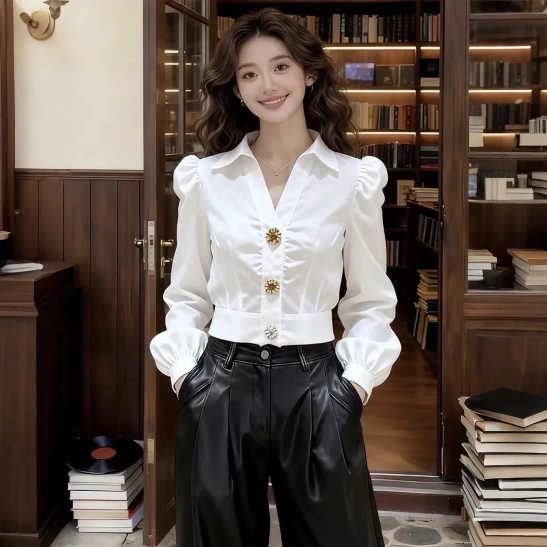 Elegant White Shirt V Neck Blo - đánh giá và giá Women'S Formal Wear Blouse
