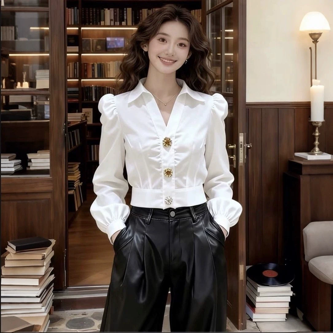 Elegant White Shirt V Neck Blo - đánh giá và giá Women'S Formal Wear Blouse