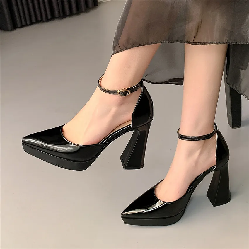 Red Black Patent Leather Platf - đánh giá và giá Women Formal Wear For Office