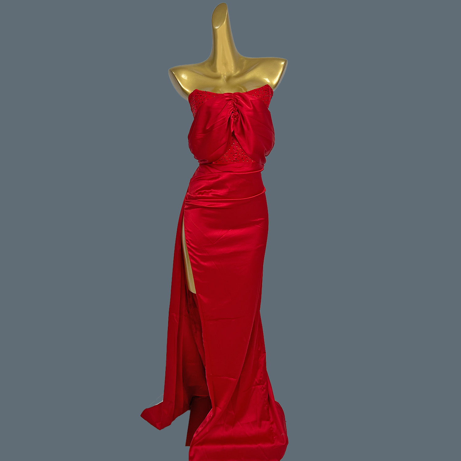 Red Silks Satins Floor-length  - đánh giá và giá Women Formal Wear Photoshoot