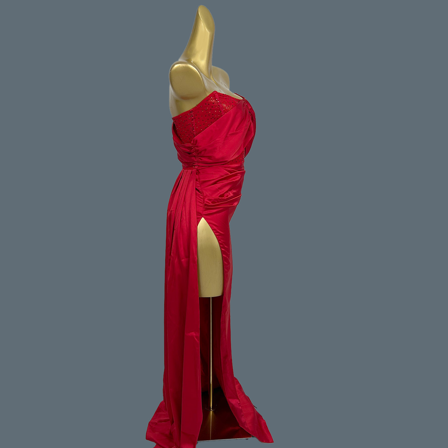 Red Silks Satins Floor-length  - đánh giá và giá Women Formal Wear Photoshoot