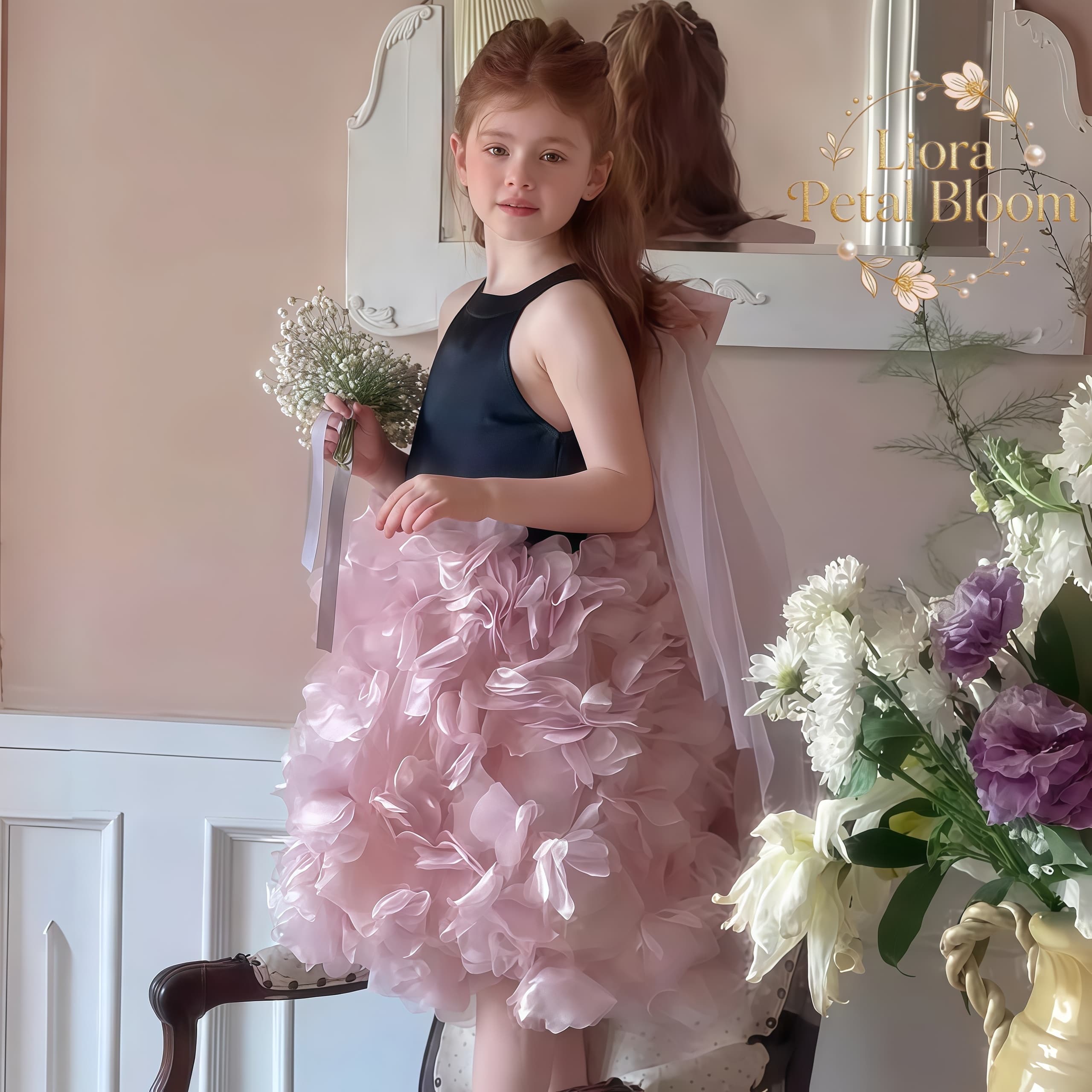 Girls' Black Floral Tulle Dres - đánh giá và giá Formal Attire Woman