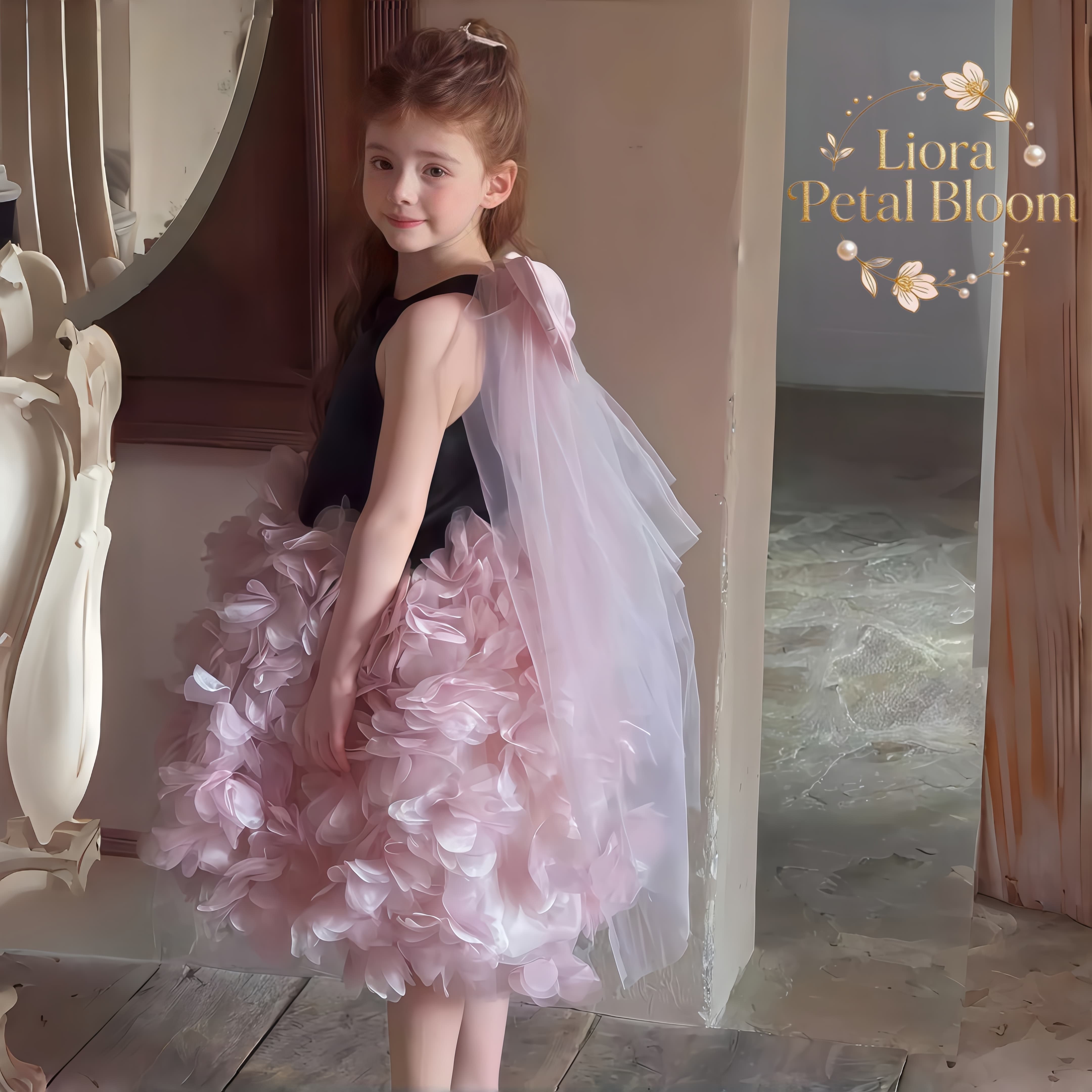 Girls' Black Floral Tulle Dres - đánh giá và giá Formal Attire Woman