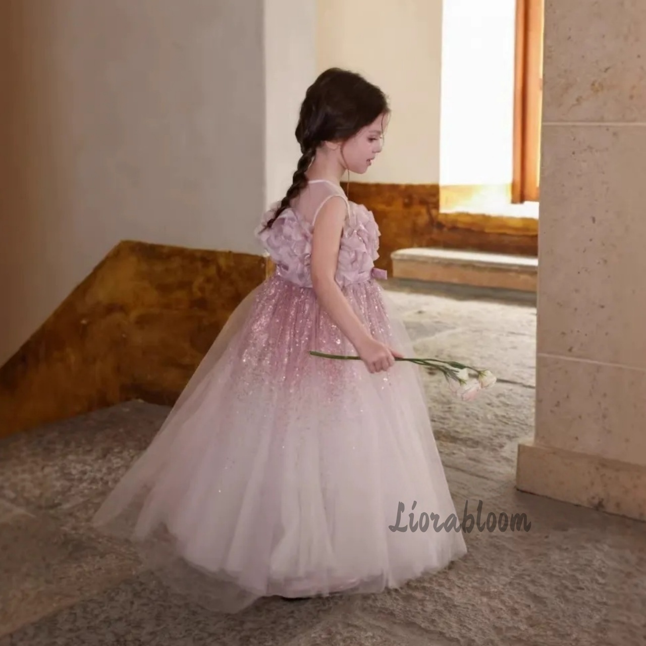 Girls' Pink Wavy Tulle Formal  - đánh giá và giá Formal Attire Woman