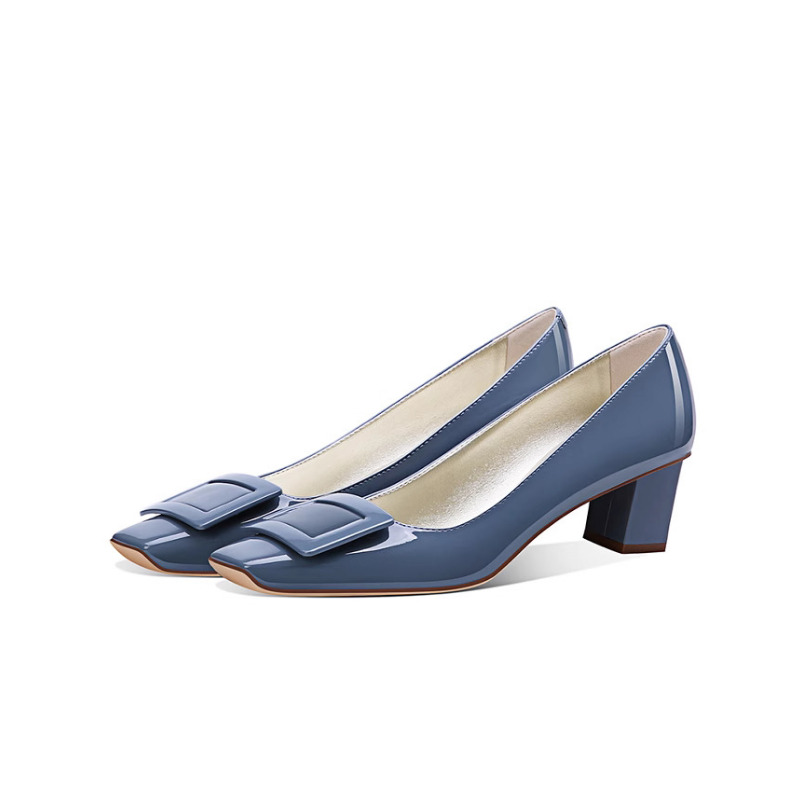 Elegant Blue Square Buckle Pum - đánh giá và giá Women Formal Wear For Office