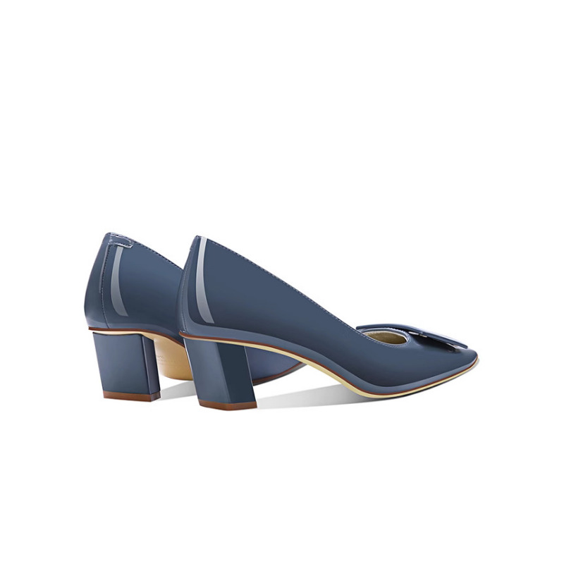 Elegant Blue Square Buckle Pum - đánh giá và giá Women Formal Wear For Office