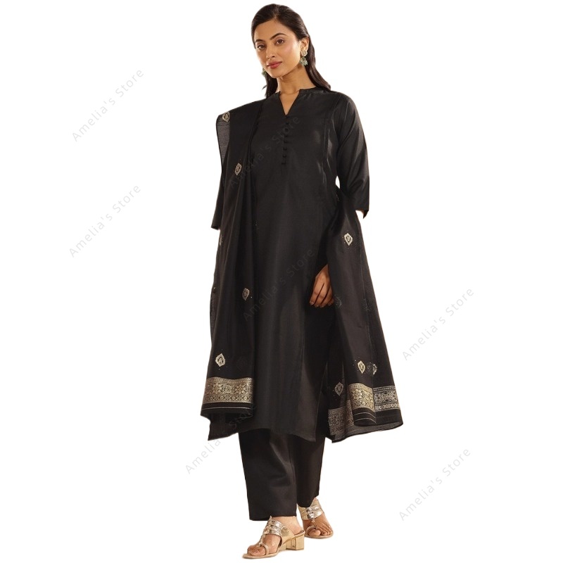 Women's Black Jacquard Kurta P - đánh giá và giá Women'S Formal Wear Blouse