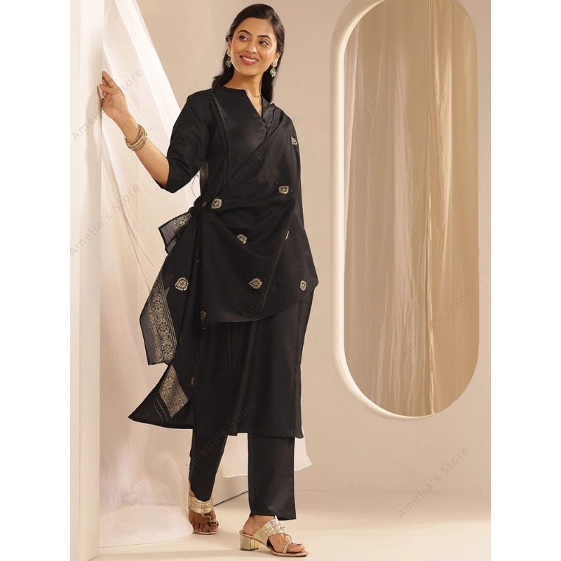 Women's Black Jacquard Kurta P - đánh giá và giá Women'S Formal Wear Blouse