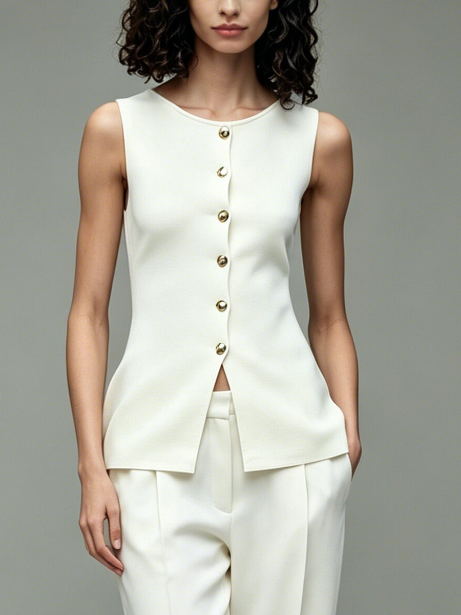 LIMO Knit Sleeveless Button Do - đánh giá và giá Women'S Formal Wear Blouse