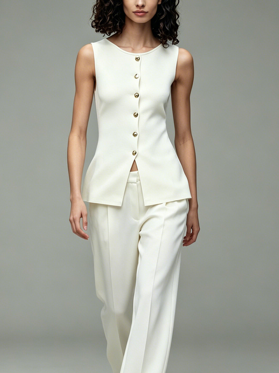 LIMO Knit Sleeveless Button Do - đánh giá và giá Women'S Formal Wear Blouse
