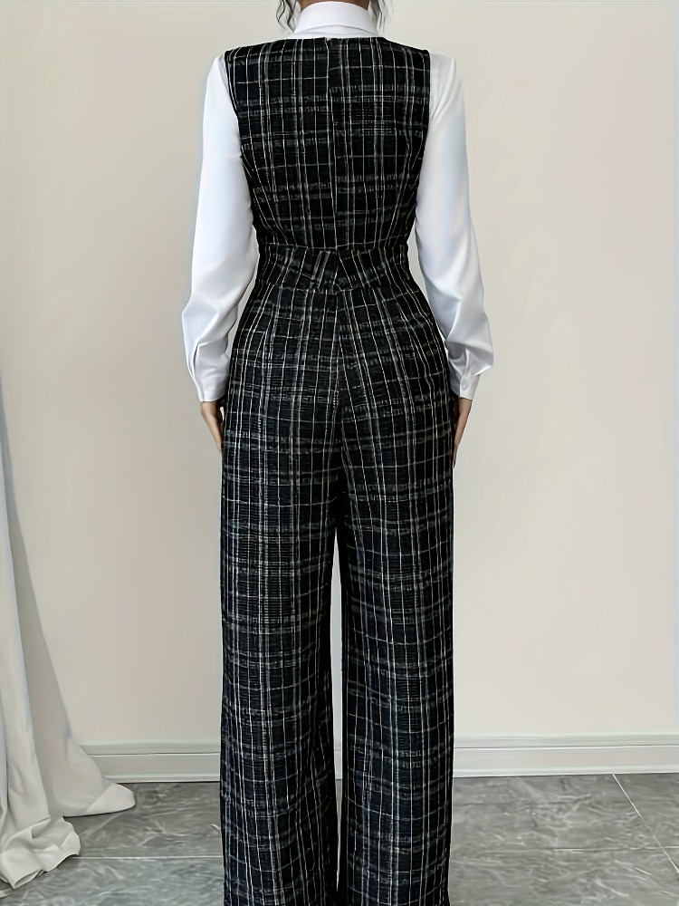 Women High Waist Wide Leg Plai - đánh giá và giá Women Formal Wear Vest