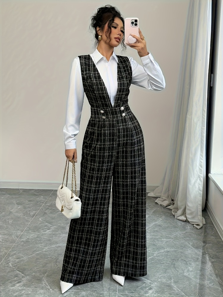 Women High Waist Wide Leg Plai - đánh giá và giá Women Formal Wear Vest
