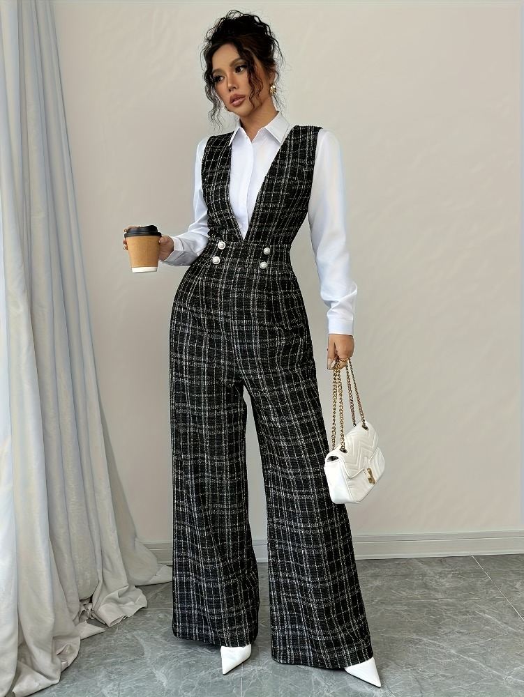 Women High Waist Wide Leg Plai - đánh giá và giá Women Formal Wear Vest